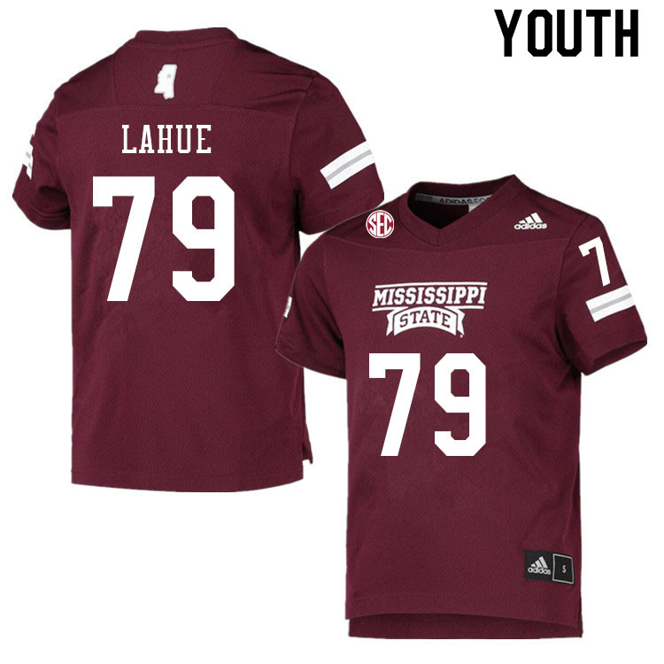Youth #79 Jakson LaHue Mississippi State Bulldogs College Football Jerseys Sale-Maroon